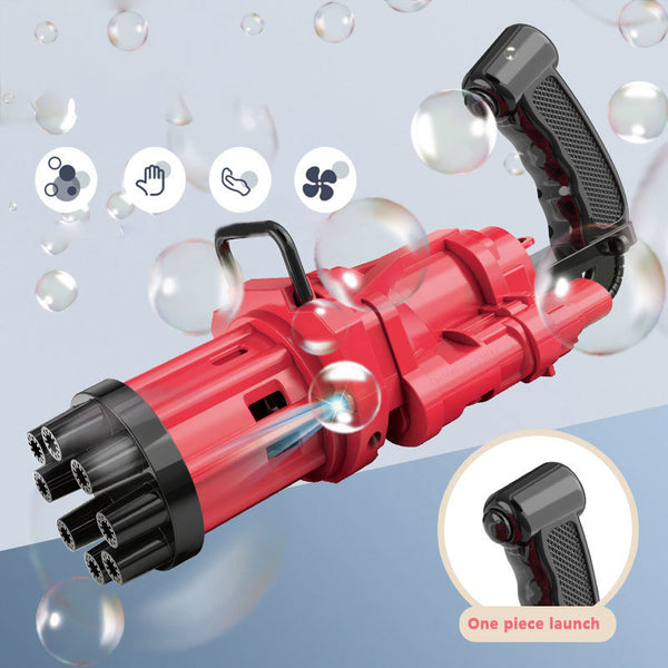 Kids Automatic Gatling Bubble Gun Toys Summer Soap Water Bubble Machine 2-in-1 Electric Bubble Machine For Children Gift Toys