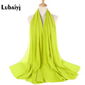 Muslim 2021 New Chiffon Hijab Scarf Women Solid Color Soft Long Shawls and Wraps Islamic Head Scarves Fashion turbante mujer