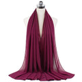 Muslim new Bubble Chiffon Hijab Scarf Women Solid Color Soft Long Shawls and Wraps Georgette Islamic Head Scarves Ladies Hijabs