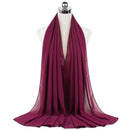 Muslim new Bubble Chiffon Hijab Scarf Women Solid Color Soft Long Shawls and Wraps Georgette Islamic Head Scarves Ladies Hijabs