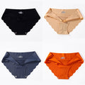 4 PCS/Lot Seamless Panties For Women Plain Panties Slip Silk Female Underwear Soft Thin Light Panti Culotte Femme Underpants