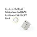 10 Pcs/lot KCD11 2 Pin 10x15mm Mini Push Button Switch SPST 3A 250V AC Snap-in On/Off Boat Rocker Switch 1Black Red White Gray