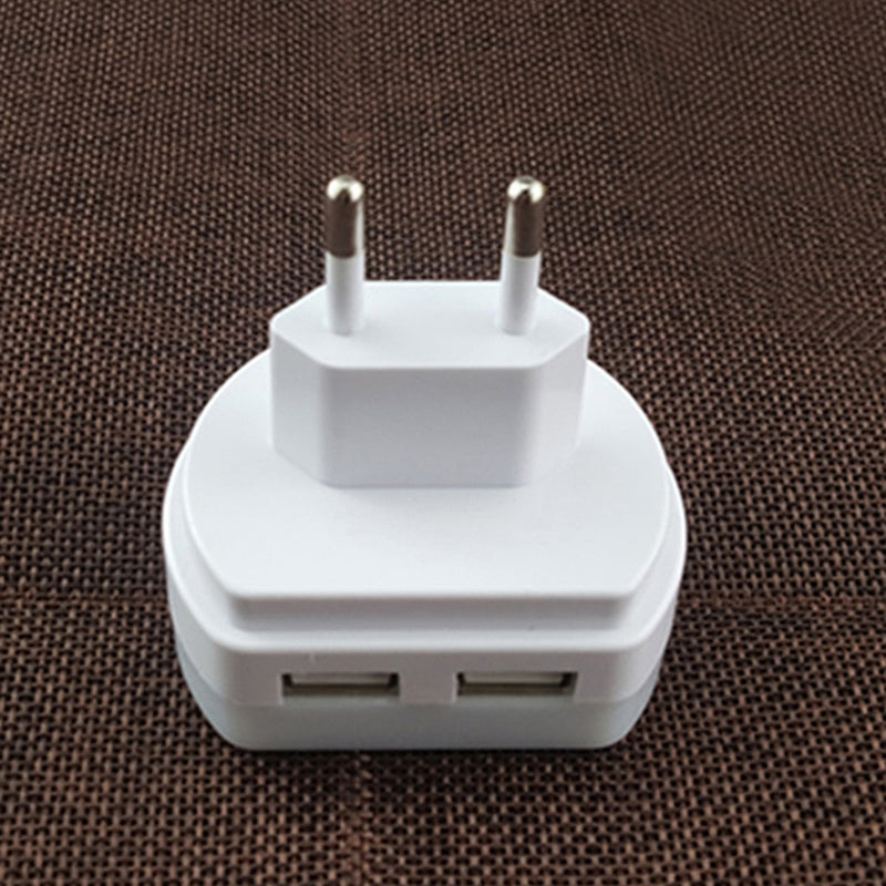 LED Night Lights With Dual USB Port Charger Sensor Light Control Bedroom Wall Lamp Home Emergency Lights EU/US Plug Socket Lamps