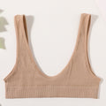 Sexy Seamless Bra Wire Free Brassiere Rib Bralette Women&#39;s Plunge Underwear Top Female Comfy Lingerie Small Breasts Intimates