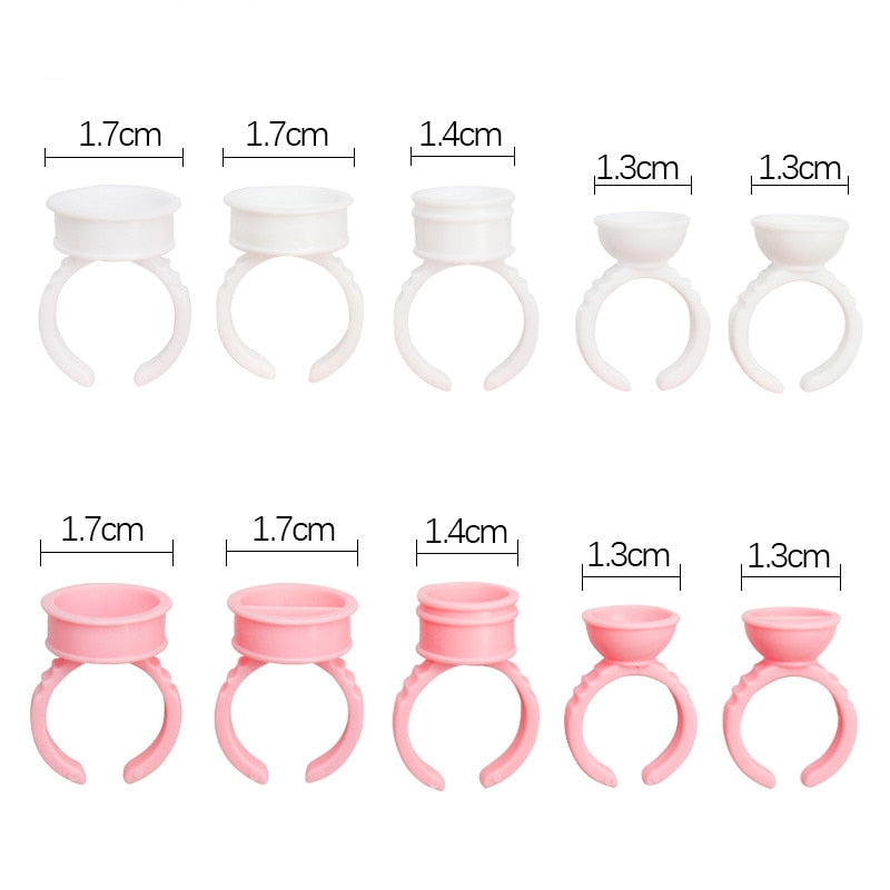 100pcs Disposable Ring Caps Microblading Tattoo Ink Cup For Permanent Pigment Holder Rings Accessories Makeup Tattoo Tools