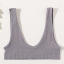 Sexy Seamless Bra Wire Free Brassiere Rib Bralette Women&