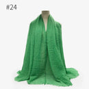 180X95CM Women Classic Muslim Crinkle Hijab Scarf Soft Cotton Head Scarves Turban Shawls Wraps Islamic Headband Femme Musulman