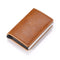 Custom Name Business Bank Credit Card Holder Men Wallet Coin Leather Wallet RFID Aluminium Box CardHolder with Money Clips Purse