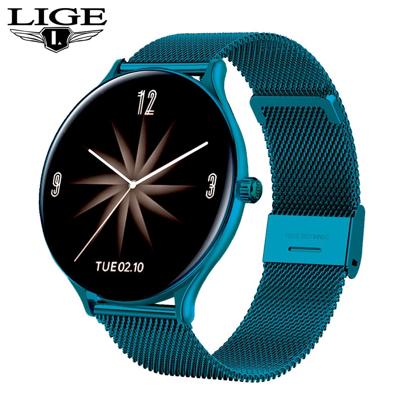 LIGE Women Smart Watch Woman Fashion Watch Heart Rate Sleep Monitoring For Android IOS 2022 New Waterproof Ladies Smartwatch+Box