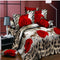 Home textiles cotton Leopard grain rose 3D bedding sets King size 4 Pcs of duvet cover bed sheet pillowcase bedclothes