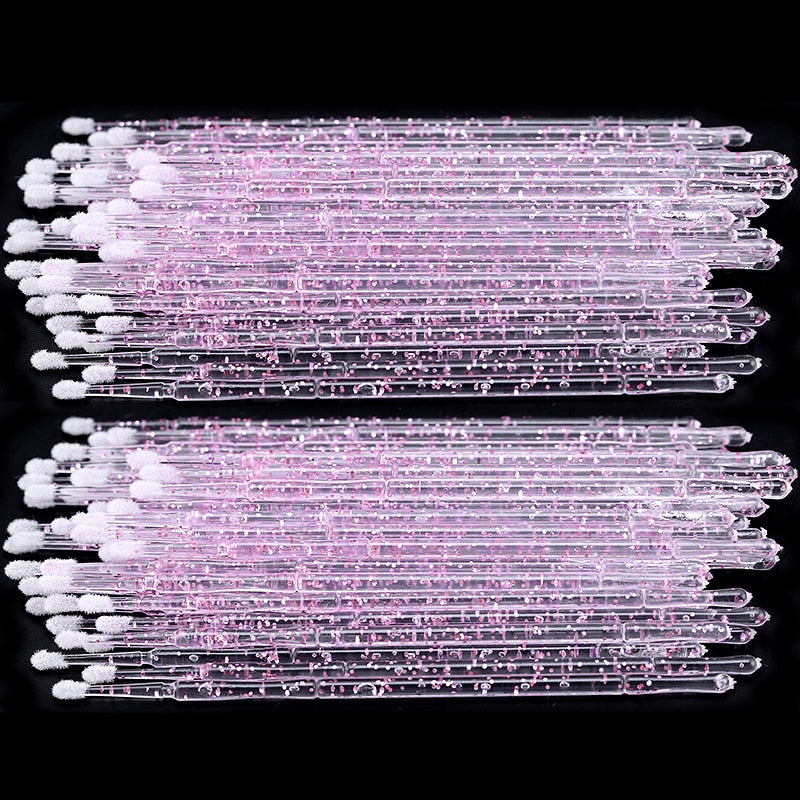 Crystal Disposable Eyelash Brushes Swab Microbrushes Eyelash Extension Tools Individual Eyelashes Removing Tools Applicators
