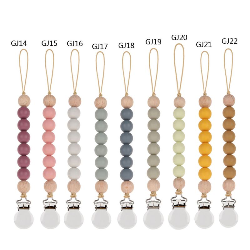 Pacifier Clips Chain Silicone Beads BPA Free DIY Dummy Clip Holder Soother Chains Baby Teething Toys Chew Gifts