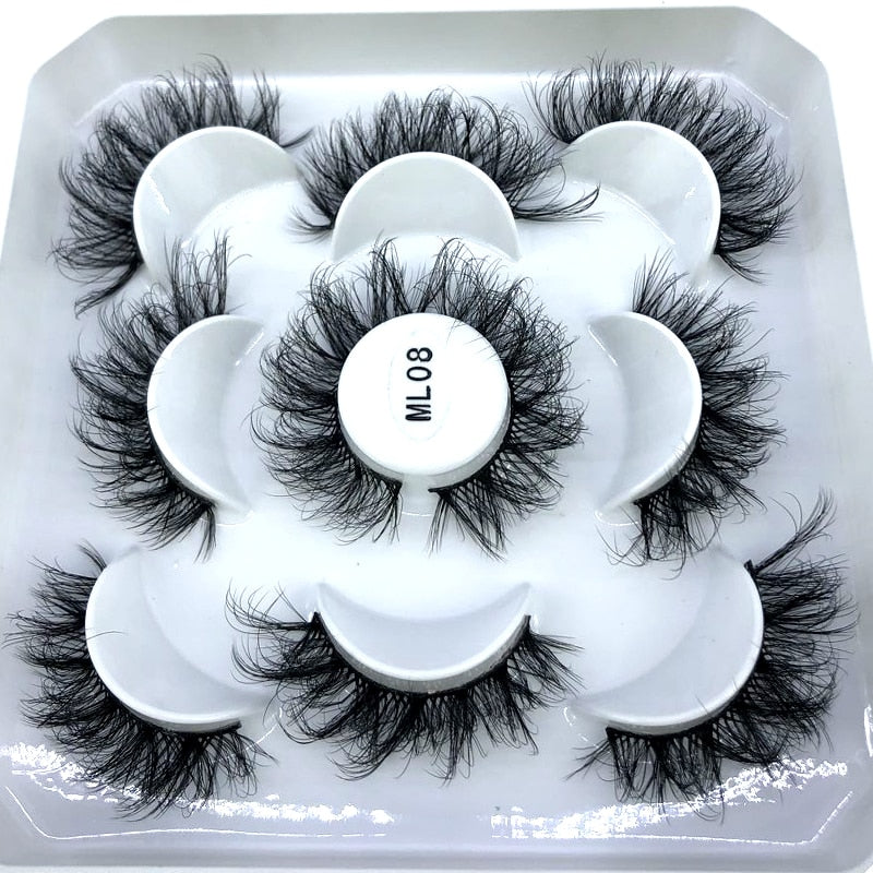 2022 New 5 pairs natural false eyelashes fake lashes long makeup 3d mink lashes eyelash extension mink eyelashes short eyelashes