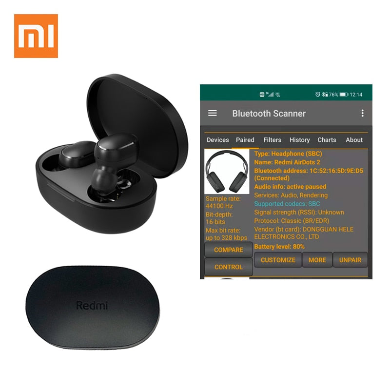 3/6/10 Pieces Xiaomi Redmi AirDots 2 Noise Reduction with Mic AI Control White Redmi AirDots S True Wireless Headset Wholesale