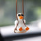 Gypsum Cute Anime Car Accessorie Swing Duck Pendant Auto Rearview Mirror Ornaments Birthday Gift Auto Decoraction Car Fragrance