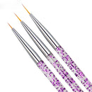 3PCS/Set Professional Liner Painting Pen Nail Art Brush Nail Art UV Gel Brush Pen Art Salon Home Use Gel Nail Brush Durable New