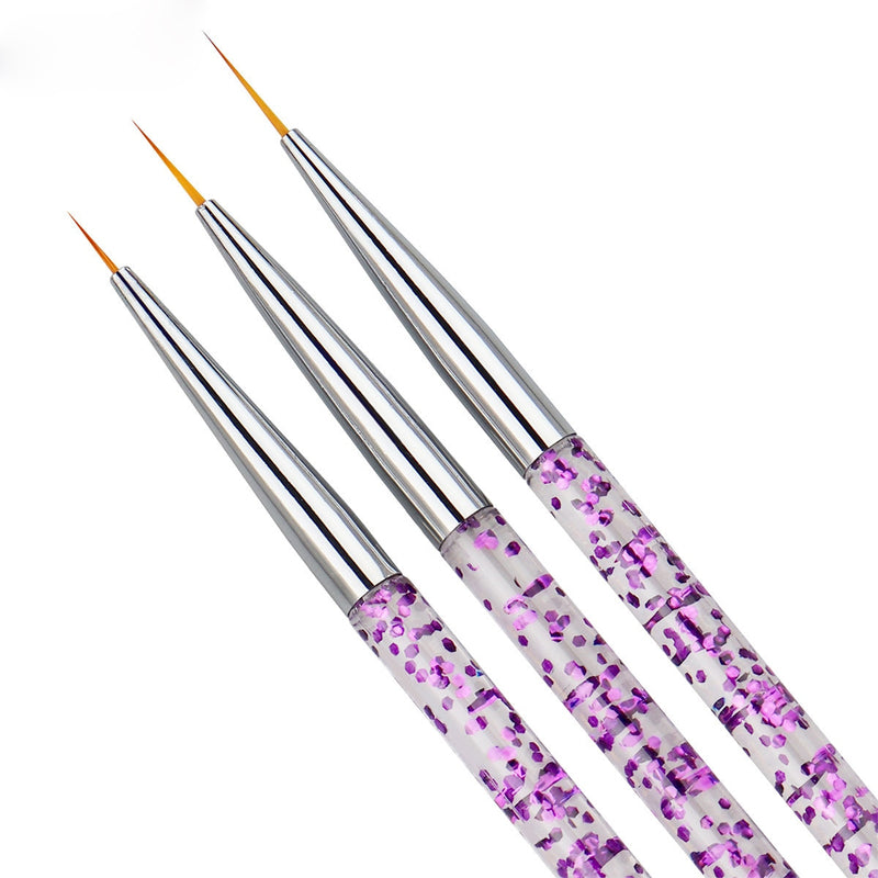 3PCS/Set Professional Liner Painting Pen Nail Art Brush Nail Art UV Gel Brush Pen Art Salon Home Use Gel Nail Brush Durable New