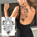 Sexy Flower Temporary Tattoos For Women Body Art Painting Arm Legs Tattoos Sticker Realistic Fake Black Rose Waterproof Tattoos