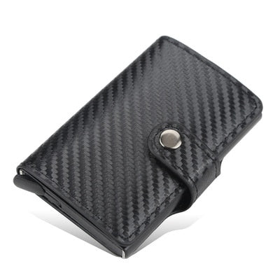 New Men women smart wallet Credit Bank card holder fashion purse Aluminum alloy Business Casual Mini wallet Brand PU Purse