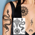 Sexy Black Henna Temporary Tattoos For Women Girls Body Art Decoration Fake Jewelry Chains Waterproof Mandala Flower Tatoos Kit