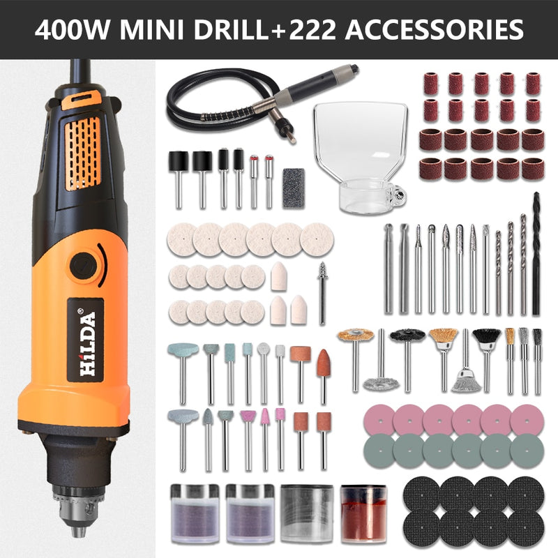 HILDA Electric Drill Mini Engraver Rotary Tool 400W Mini Drill 6 Position Rotary Tools Mini Grinding Machine