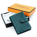 CONTACT&#39;S Genuine Leather RFID Vintage Wallet Men With Coin Pocket Short Wallets Small Zipper Walet With Card Holders Man Purse