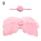 2pcs/set Cute Newborn Angel Feather Wings with Baby Girl Rose Flower Headband Hair Accessories for Infant Photography Props