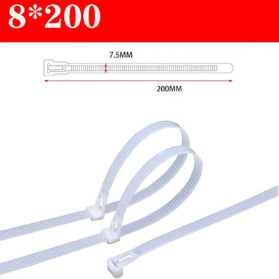 30PCS reusable self-locking plastic nylon cable ties, fixed nylon cable ties and detachable zipper cable ties, binding straps