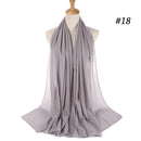 Muslim Bubble Chiffon Hijab Scarf Women Solid Color Soft Long Shawls and Wraps Georgette Head Scarves Ladies Hijabs