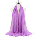 Muslim new Bubble Chiffon Hijab Scarf Women Solid Color Soft Long Shawls and Wraps Georgette Islamic Head Scarves Ladies Hijabs