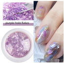 Crystal Fire Opal Flakes Nail Sequins Purple Holographic Glitter DIY Chrome Powder for Spring Nails Manicure Paillettes GL1857