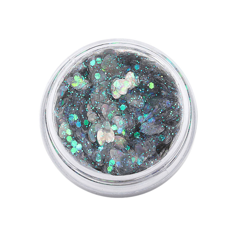 1Pcs Glitter Glam Eye Sparkly Glitter Hair Shimmer Gel Flash Heart Loose Sequins Glitter Eyeshadow Party Face Body Decoration