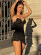 Cryptographic Irregular Ruffle Straps Mini Dress Elegant Fashion Outfits Night Club Party Summer 2022 Bodycon Dresses Vestidos