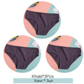 FINETOO Women&#39;s Cotton Panties 3Pcs Soft Striped Women Underpants Solid Girls Briefs Sexy Female Lingerie M-XL Comfort Underwear
