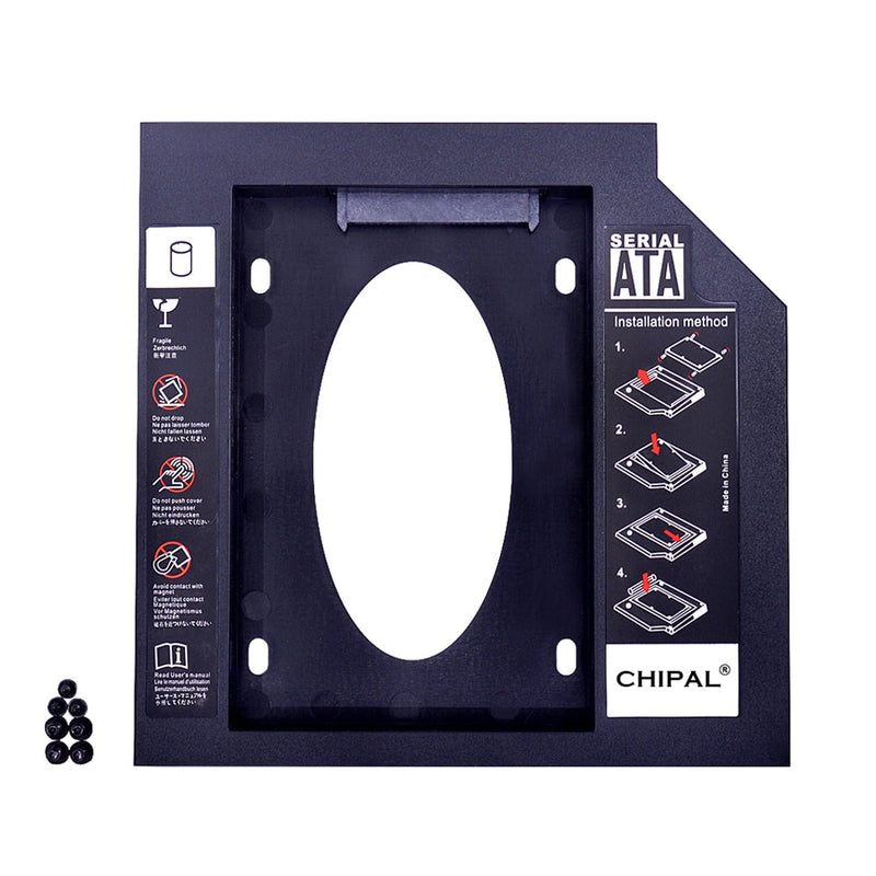 CHIPAL Second 2nd HDD Caddy 9MM 9.5MM 12.7MM SATA 3.0 for 2.5&#39;&#39; SSD Case Hard Disk Drive Adapter for Laptop CD DVD-ROM Optibay