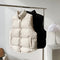 2022 Women Vest Coat Stand Collar Winter Women Warm Coat Oversize Tops Beige Vest Chaleco Mujer Gilet Casaco Feminino