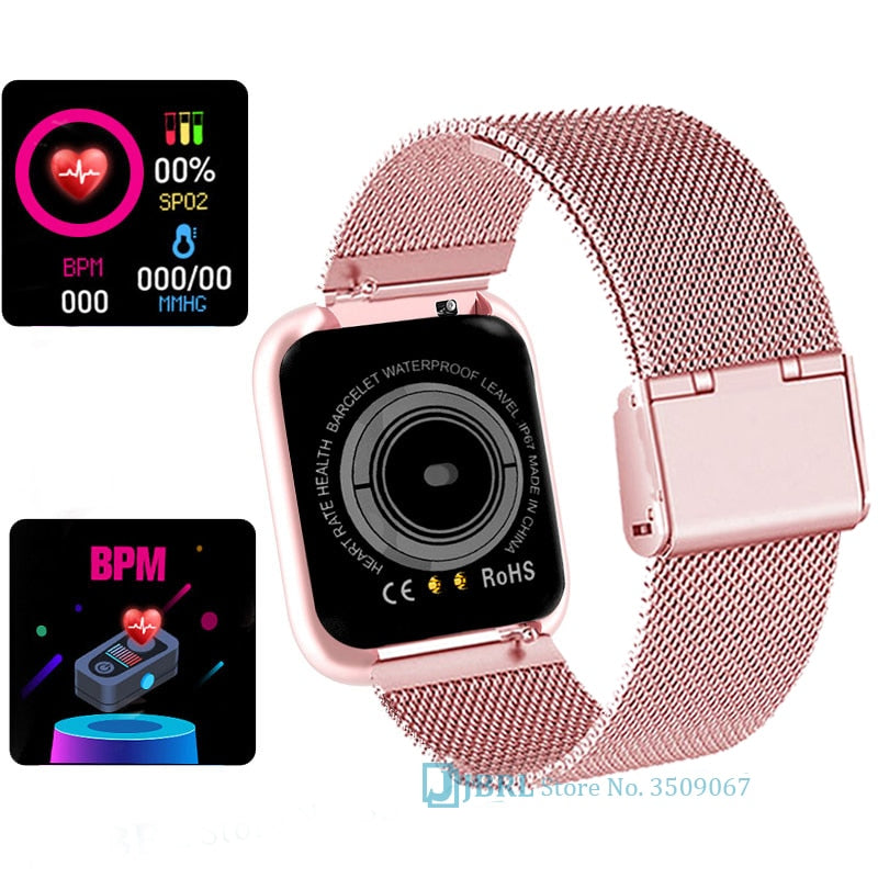 2021 Ladies Sport Bracelet Smart Watch Women Smartwatch Men Smartband Android IOS Waterproof Fitness Tracker Smart Clock Mens