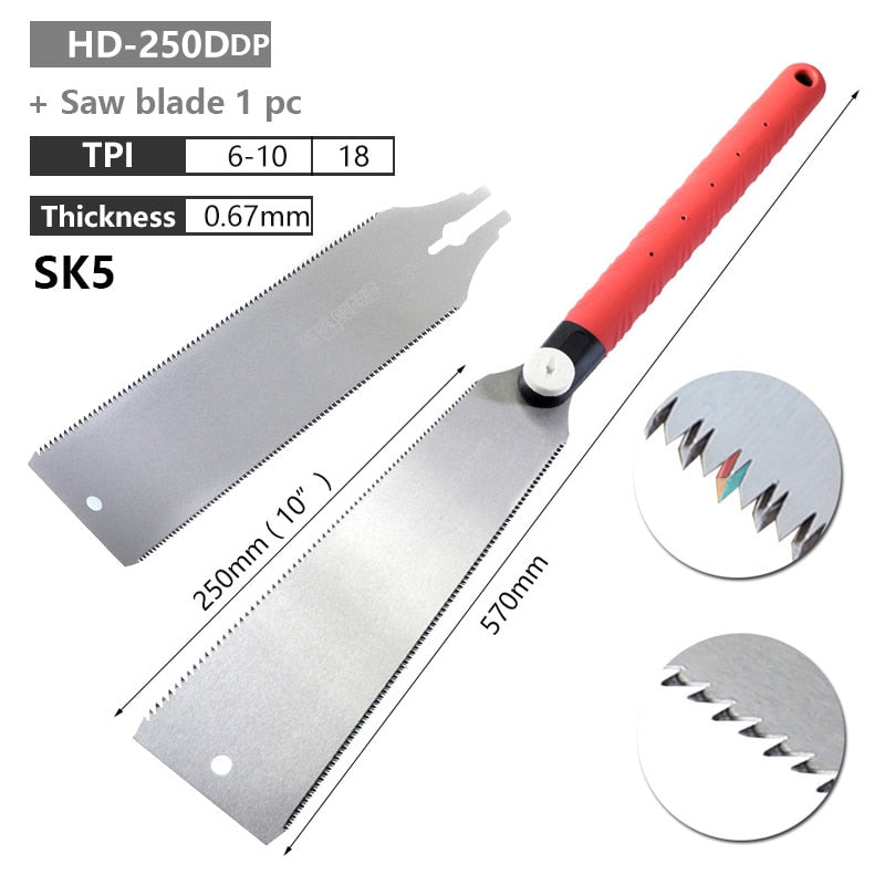 Ryoba Japanese Saw 3-Edge Tooth Pull Saws Flexible Flush Cut Hand Saw for Tenon Wood Fine Cutting Woodworking