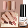 LILYCUTE 3 PCS Gel Nail Polish Set Nude Pink Glitter Sequins Matte Effect Gel Long Lasting Base Top Coat Nail Art Design Hybrid