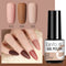 LILYCUTE 3 PCS Gel Nail Polish Set Nude Pink Glitter Sequins Matte Effect Gel Long Lasting Base Top Coat Nail Art Design Hybrid