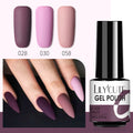 LILYCUTE 3 PCS Gel Nail Polish Set Nude Pink Glitter Sequins Matte Effect Gel Long Lasting Base Top Coat Nail Art Design Hybrid