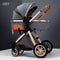 Luxury Baby Stroller 3 in 1 High Landscape Baby Cart Can Sit Can Lie Portable Pushchair Baby Cradel Infant Carrier Free Shipping