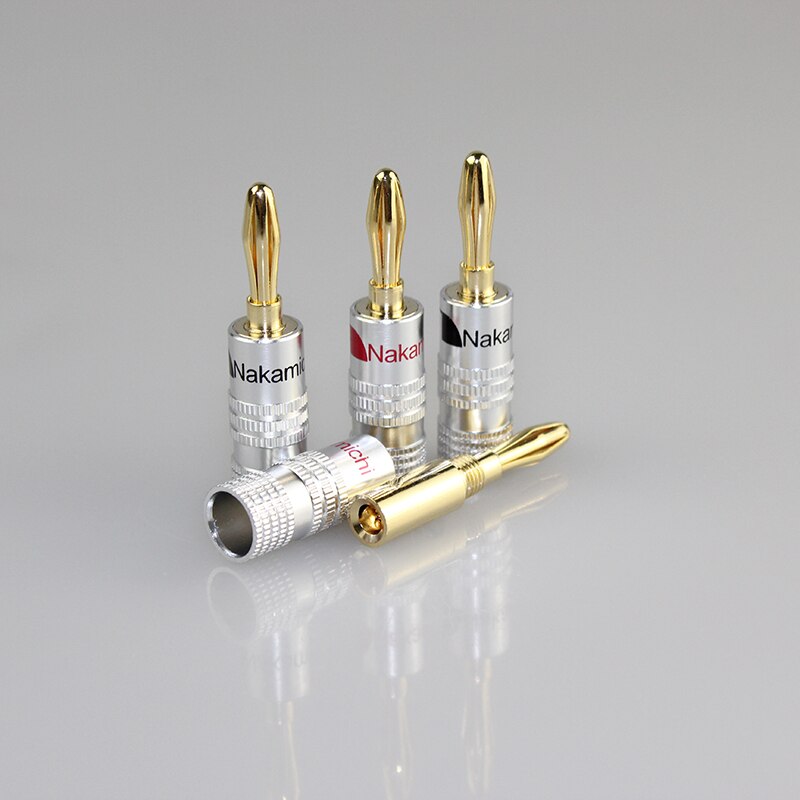 4pcs Banana Connector 4mm Speaker banana plugs 24K Copper gold plated 4mm Banana Jack match with 4mm binding post
