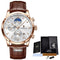 LIGE Men Watch Luxury Leather Waterproof Sport Quartz Wristwatch Chronograph Military Watch for Men Relogio Masculino Men‘s Gift