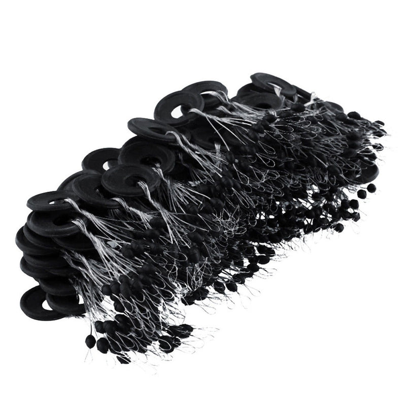 60pcs 10 Group High Quality Black Rubber Space Beans Stopper Suitable For Fishing Line 2.5-5