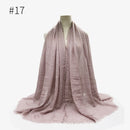 180X95CM Women Classic Muslim Crinkle Hijab Scarf Soft Cotton Head Scarves Turban Shawls Wraps Islamic Headband Femme Musulman