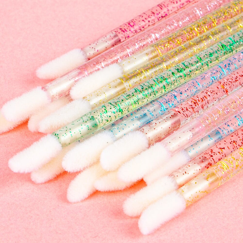 50Pcs Disposable Lip Brush Eyelash Brushes Crystal Lashes Micro Brushes Eyelash Extension Applicator Cleaner Beauty Makeup Tools