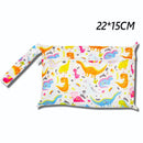 Baby Diaper Bag Cartoon Print Waterproof Wet Dry Nappy Zipper Handbag Stroller Carry Pack Travel Outdoor Wet Diaper Storage Bags