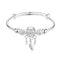 Adjustable Silver Color Dreamcatcher Tassel Feather Round Bead Charm Bracelet &amp;Bangle For Women Elegant Jewelry sl209