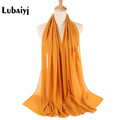 Muslim 2021 New Chiffon Hijab Scarf Women Solid Color Soft Long Shawls and Wraps Islamic Head Scarves Fashion turbante mujer